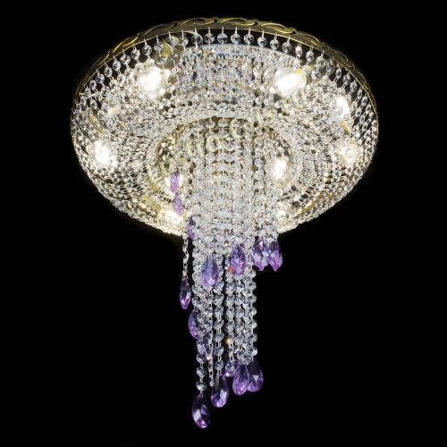 Люстра Диана №6 журавлик фиолетовая под бронзу  в Кирове Гусь Хрустальный