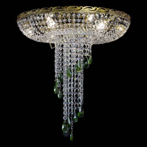 Люстра Диана №6 журавлик зеленая под бронзу  в Кирове Гусь Хрустальный