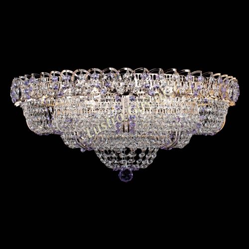 Люстра Двойное Кольцо Классика №6 фиолетовая в Кирове Гусь Хрустальный