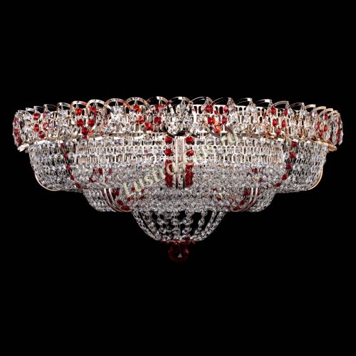 Люстра Двойное Кольцо Классика №6 красная в Кирове Гусь Хрустальный