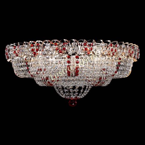 Люстра Двойное Кольцо Классика №6 красная в Кирове Гусь Хрустальный