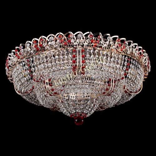 Люстра Двойное Кольцо Классика №6 красная в Кирове Гусь Хрустальный