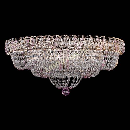 Люстра Двойное Кольцо Классика №6 розовая в Кирове Гусь Хрустальный