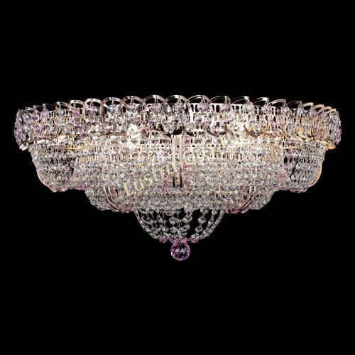 Люстра Двойное Кольцо Классика №6 розовая в Кирове Гусь Хрустальный