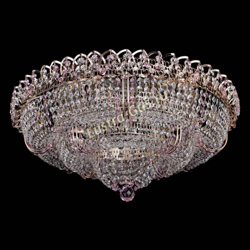 Люстра Двойное Кольцо Классика №6 розовая в Кирове Гусь Хрустальный