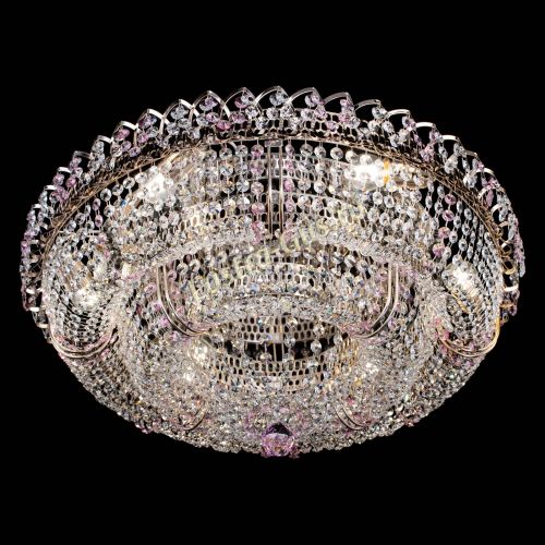 Люстра Двойное Кольцо Классика №6 розовая в Кирове Гусь Хрустальный