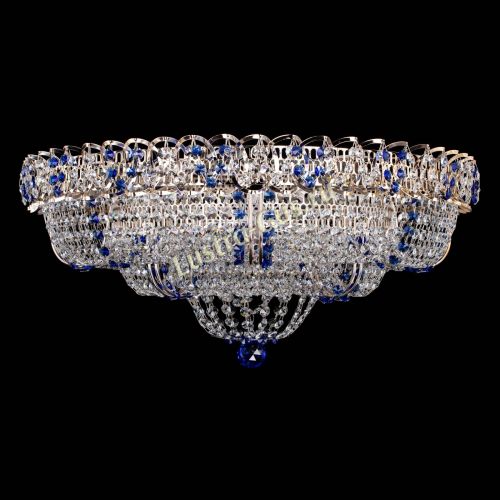 Люстра Двойное Кольцо Классика №6 синяя в Кирове Гусь Хрустальный