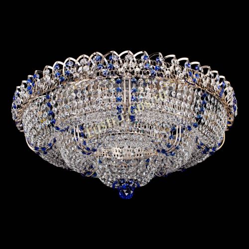 Люстра Двойное Кольцо Классика №6 синяя в Кирове Гусь Хрустальный