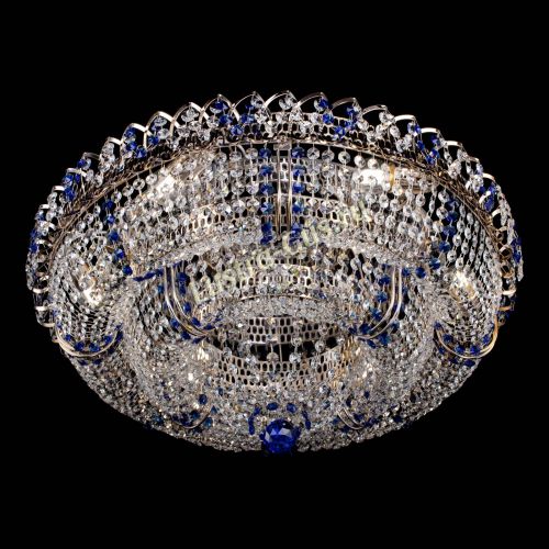 Люстра Двойное Кольцо Классика №6 синяя в Кирове Гусь Хрустальный