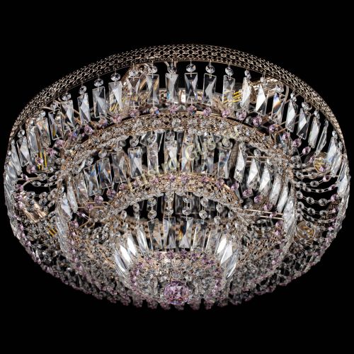 Люстра Двойное Кольцо Венеция розовая в Кирове Гусь Хрустальный