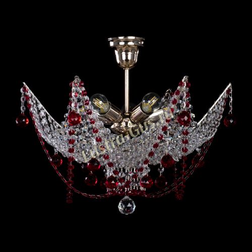 Люстра Элина №2 красная в Кирове Гусь Хрустальный