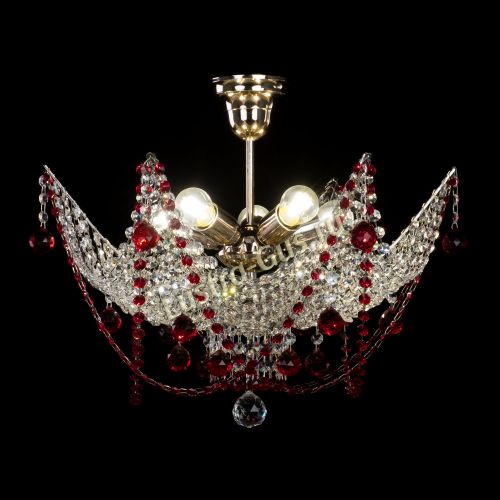 Люстра Элина №2 красная в Кирове Гусь Хрустальный