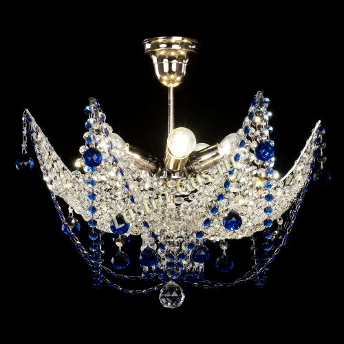 Люстра Элина №2 синяя в Кирове Гусь Хрустальный
