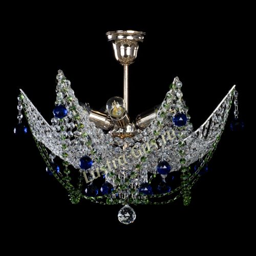 Люстра Элина №2 сине-зеленая в Кирове Гусь Хрустальный