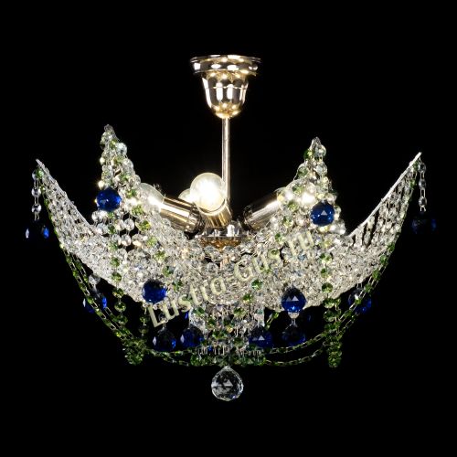 Люстра Элина №2 сине-зеленая в Кирове Гусь Хрустальный