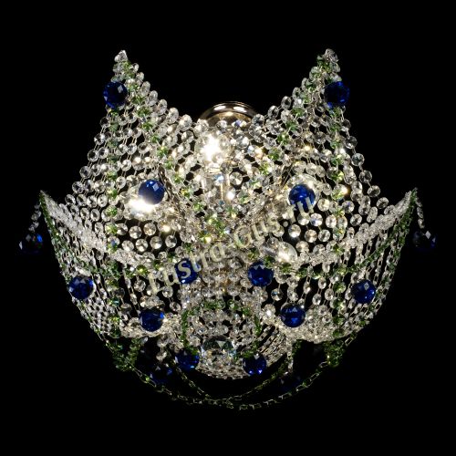 Люстра Элина №2 сине-зеленая в Кирове Гусь Хрустальный