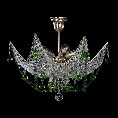 Люстра Элина №2 зеленая в Кирове Гусь Хрустальный