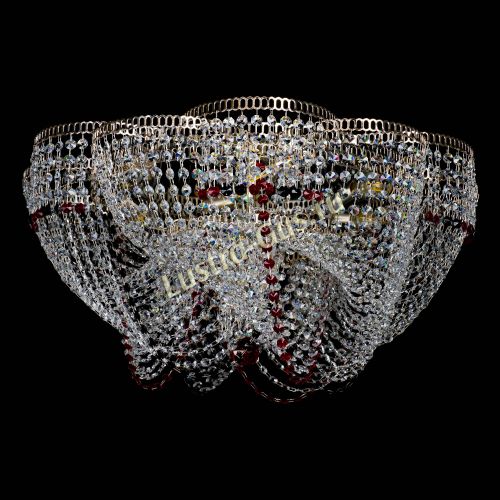 Люстра Есения черно-красная в Кирове Гусь Хрустальный