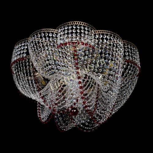 Люстра Есения красная в Кирове Гусь Хрустальный