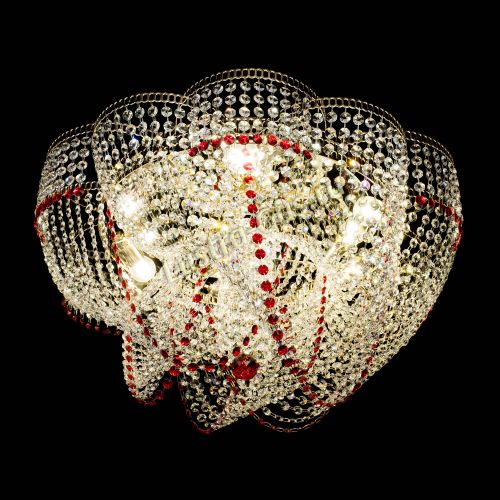 Люстра Есения красная в Кирове Гусь Хрустальный