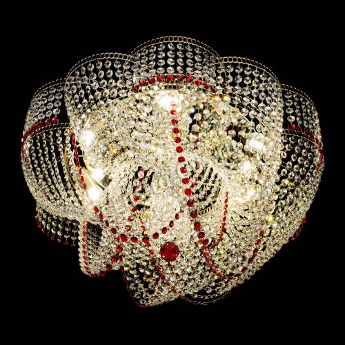 Люстра Есения красная в Кирове Гусь Хрустальный