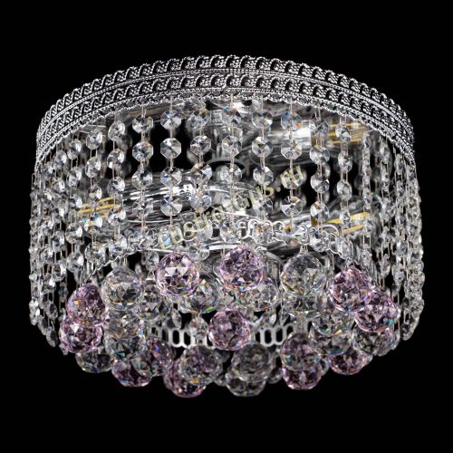 Люстра Флоренция шар №2 розовая в Кирове Гусь Хрустальный