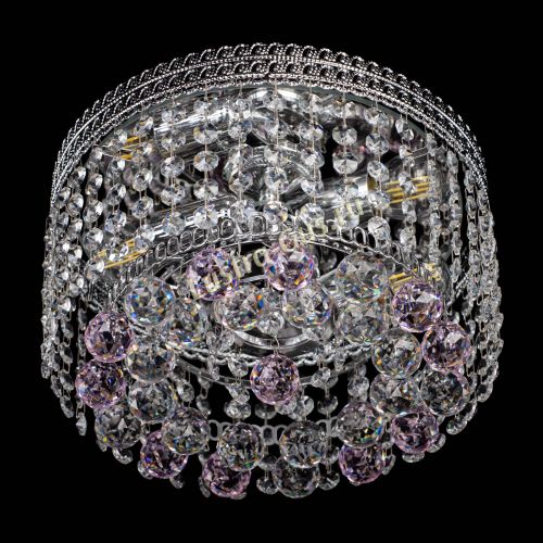 Люстра Флоренция шар №2 розовая в Кирове Гусь Хрустальный