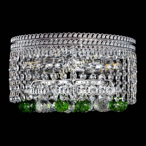 Люстра Флоренция шар №2 зеленая в Кирове Гусь Хрустальный