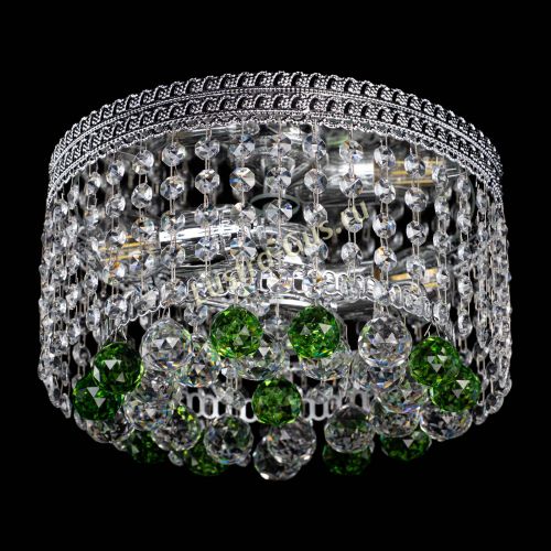 Люстра Флоренция шар №2 зеленая в Кирове Гусь Хрустальный