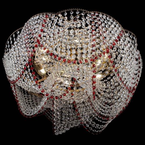 Люстра Галактика №4 красная в Кирове Гусь Хрустальный