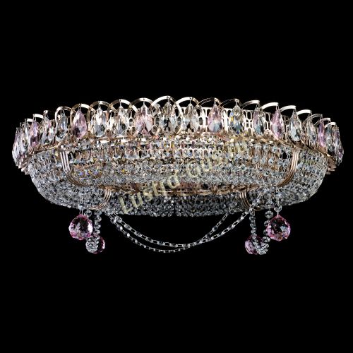 Люстра Глория №1 розовая в Кирове Гусь Хрустальный