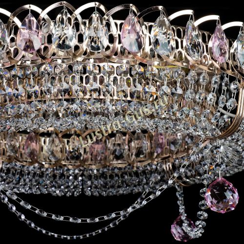 Люстра Глория №1 розовая в Кирове Гусь Хрустальный