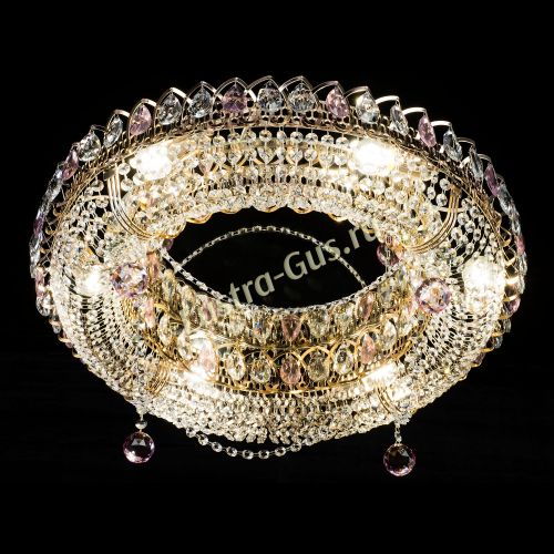 Люстра Глория №1 розовая в Кирове Гусь Хрустальный