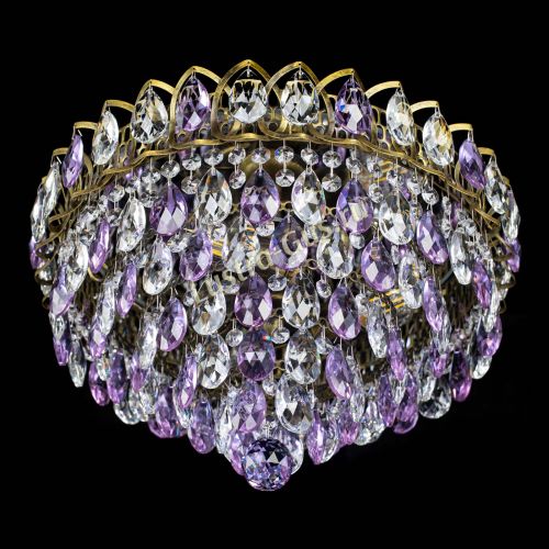 Люстра Грация №1 под бронзу фиолетовая в Кирове Гусь Хрустальный