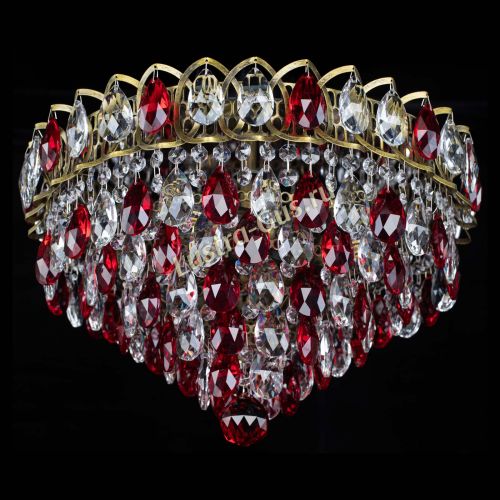 Люстра Грация №1 под бронзу красная в Кирове Гусь Хрустальный