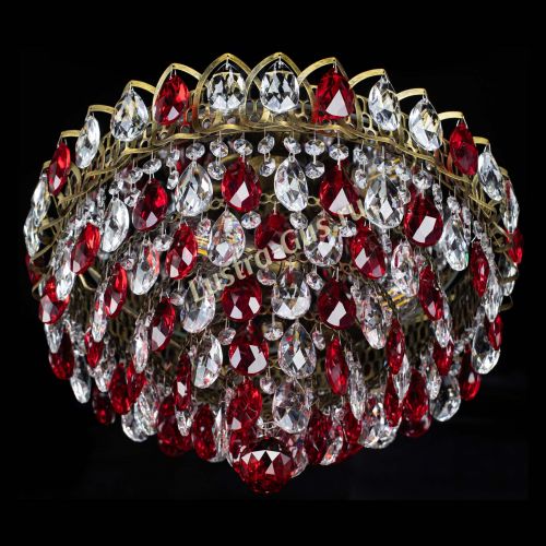 Люстра Грация №1 под бронзу красная в Кирове Гусь Хрустальный