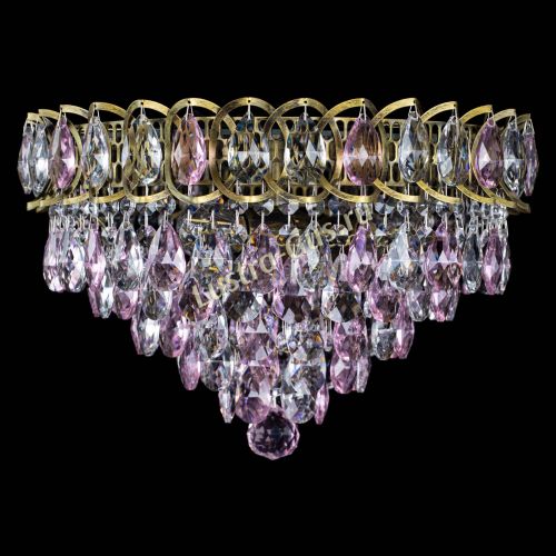 Люстра Грация №1 под бронзу розовая в Кирове Гусь Хрустальный