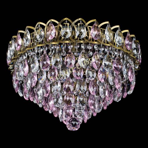 Люстра Грация №1 под бронзу розовая в Кирове Гусь Хрустальный