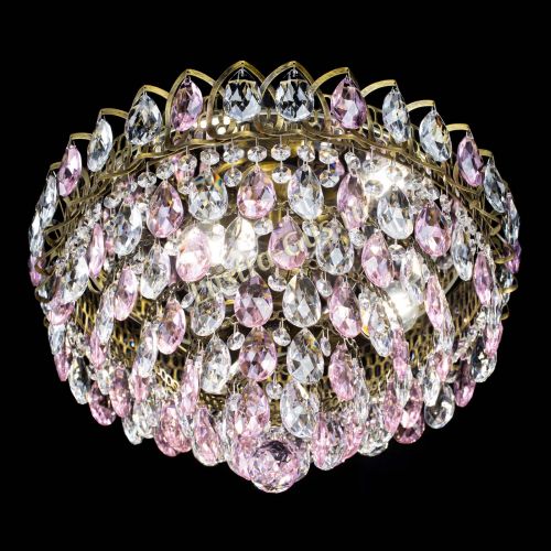 Люстра Грация №1 под бронзу розовая в Кирове Гусь Хрустальный