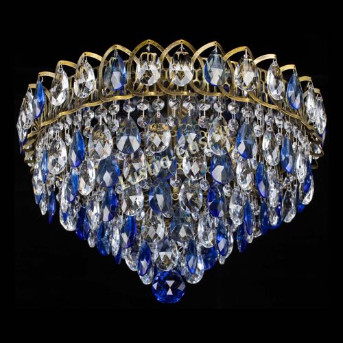 Люстра Грация №1 под бронзу синяя в Кирове Гусь Хрустальный