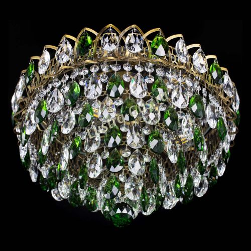 Люстра Грация №1 под бронзу зеленая в Кирове Гусь Хрустальный