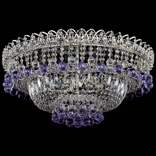 Люстра Хрустальный каскад №3 Шар фиолетовая в Кирове Гусь Хрустальный