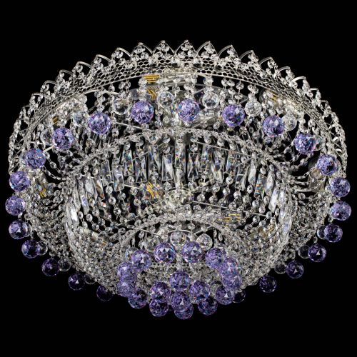 Люстра Хрустальный каскад №3 Шар фиолетовая в Кирове Гусь Хрустальный