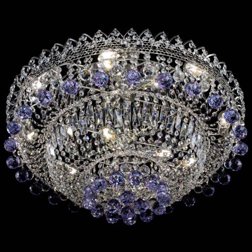 Люстра Хрустальный каскад №3 Шар фиолетовая в Кирове Гусь Хрустальный