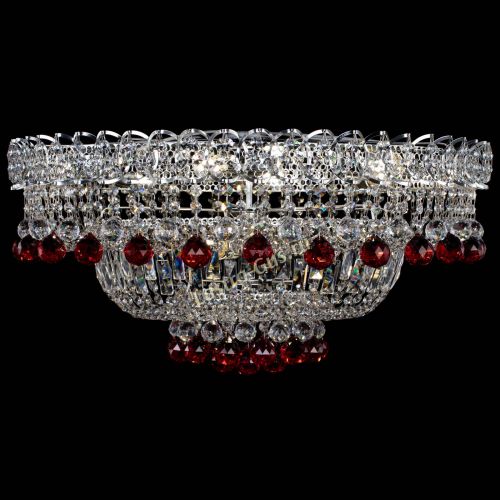 Люстра Хрустальный каскад №3 Шар красная в Кирове Гусь Хрустальный
