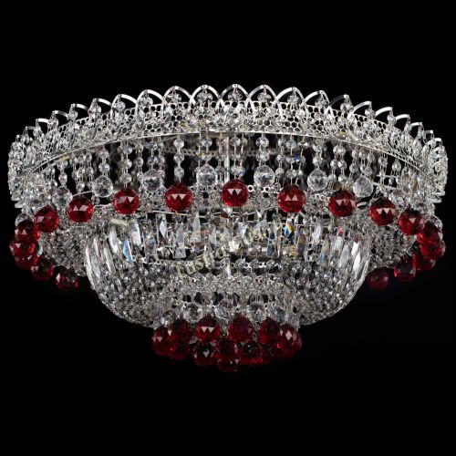 Люстра Хрустальный каскад №3 Шар красная в Кирове Гусь Хрустальный