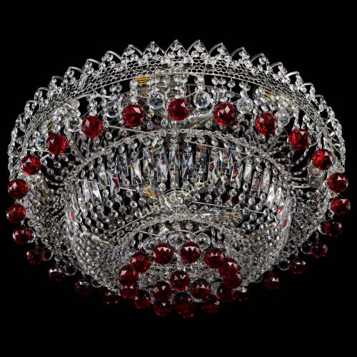 Люстра Хрустальный каскад №3 Шар красная в Кирове Гусь Хрустальный