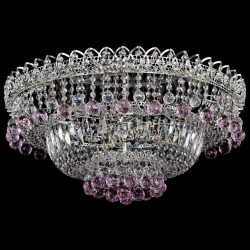 Люстра Хрустальный каскад №3 Шар розовая в Кирове Гусь Хрустальный