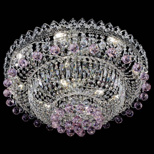 Люстра Хрустальный каскад №3 Шар розовая в Кирове Гусь Хрустальный