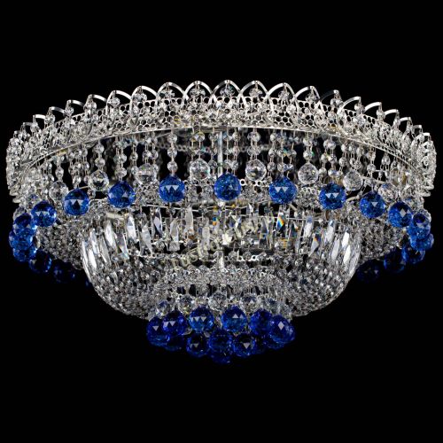 Люстра Хрустальный каскад №3 Шар синяя в Кирове Гусь Хрустальный